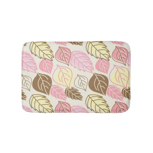 秋の輝き：葉の継ぎ目のないパターン バスマット (正面)