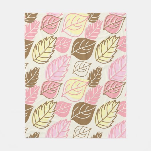 秋の輝き：葉の継ぎ目のないパターン フリースブランケット (正面)