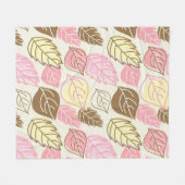 秋の輝き：葉の継ぎ目のないパターン フリースブランケット (正面(横))