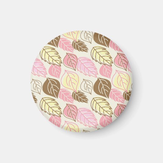 秋の輝き：葉の継ぎ目のないパターン マグネット (正面)