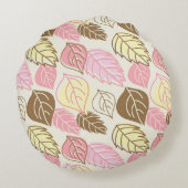 秋の輝き：葉の継ぎ目のないパターン ラウンドクッション (裏面)