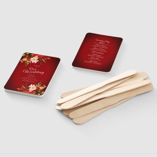 秋の輝くフローラが赤く染結婚み ハンドファン (組立なし)