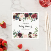 秋の輝く素朴ブルゴーニュの赤ちゃんシャワー スタンダードカクテルナプキン (インサイチュ)