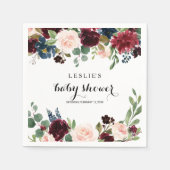 秋の輝く素朴ブルゴーニュの赤ちゃんシャワー スタンダードカクテルナプキン (正面)