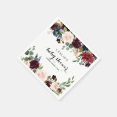 秋の輝く素朴ブルゴーニュの赤ちゃんシャワー スタンダードカクテルナプキン (角)