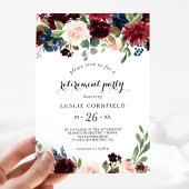 秋の輝く素朴ブルゴーニュの退職パーティー 招待状