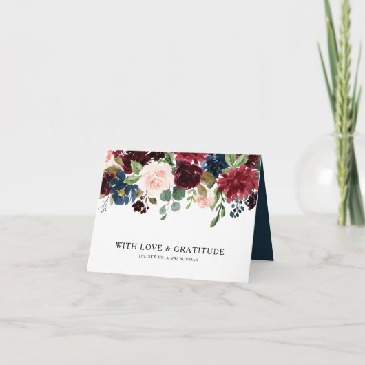 秋の輝素朴くブルゴーニュありがとう サンキューカード (正面)