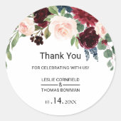 秋の輝素朴くブルゴーニュありがとう ラウンドシール (正面)