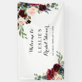 秋の輝素朴くブルゴーニュブライダルシャワー 横断幕 (縦)