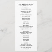 秋の輝素朴くブルゴーニュ結婚式 プログラム (裏面)