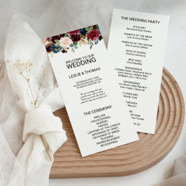 秋の輝素朴くブルゴーニュ結婚式 プログラム