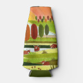 秋の農場でスコットランドのハイランド牛 ボトルクーラー (正面)