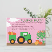 秋の農場のテーマのパーティの招待状 招待状 (スタンド正面)