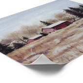 秋の農場のフィールド – ポスター (角)