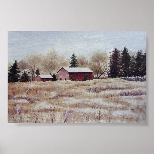 秋の農場のフィールド – ポスター (正面)