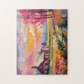 秋の農場の風景モダン抽象芸術アート ジグソーパズル (縦)