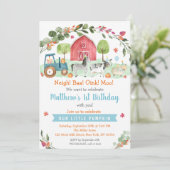 秋の農場パンプキン誕生日 招待状 (スタンド正面)