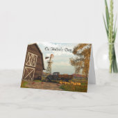 秋の農場風景父の日のカード カード (正面)