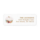 秋の農家 白いパンプキン 返送先ラベル ラベル (正面)