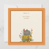 秋の農村ねこ & かぼちゃ 感謝祭 招待状 (裏面)