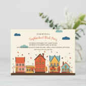 秋の近隣のブロックのパーティの招待状 招待状 (スタンド正面)