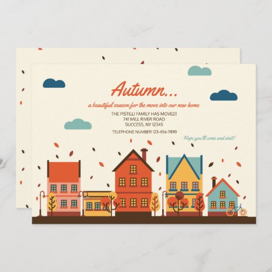 秋の近隣の移動発表 案内状 (正面/裏面)