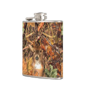 秋の迷彩柄の白い尾シカの木びき台 フラスク (左)