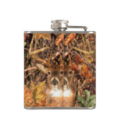 秋の迷彩柄の白い尾シカの木びき台 フラスク (裏面)