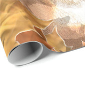 秋の迷彩柄の白い尾シカの木びき台 ラッピングペーパー (ロールコーナー)