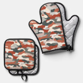 秋の迷彩画 鍋つかみ&鍋敷きセット (正面/裏面)