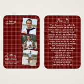 秋の追悼式3写真記念祈りの言葉カード (正面&裏面)