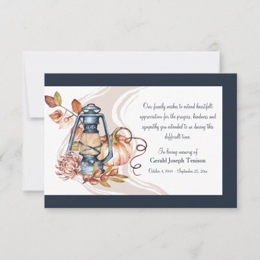 秋の追悼 葬儀 お礼カード サンキューカード (正面)