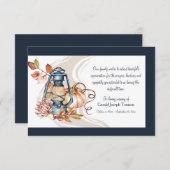 秋の追悼 葬儀 お礼カード サンキューカード (正面/裏面)