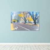 秋の通りと黄離れ色 キャンバスプリント (インサイチュ (ウッドフロア))