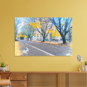秋の通りと黄離れ色 キャンバスプリント (インサイチュ (リビング))