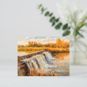 秋の運河ロックウォーターフォール シーズンポストカード (スタンド正面)