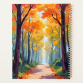 秋の道の紅葉の絵 プランナー手帳 (裏面)