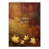 秋の道の葉カエデの素朴な結婚あなた感謝していのこと (正面)