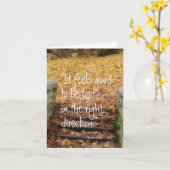 秋の道の階段の詩すべての場合 カード (黄色い花)