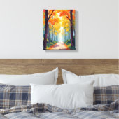 秋の道秋絵を描葉 キャンバスプリント (インサイチュ (寝室))