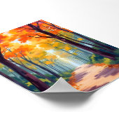 秋の道秋絵を描葉 ポスター (角)