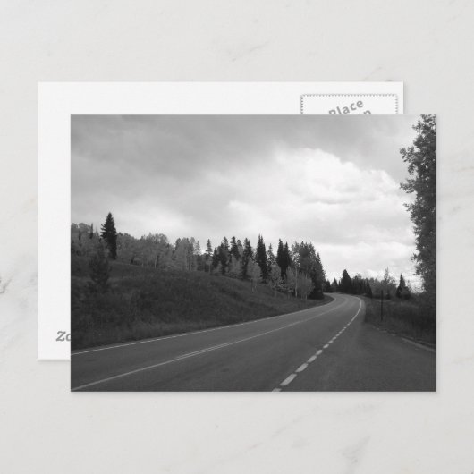 秋の道路 ポストカード (正面/裏面)