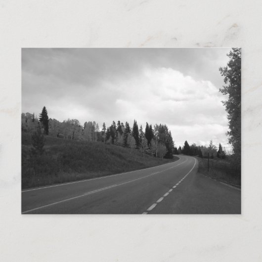 秋の道路 ポストカード (正面)