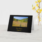 秋の道 カード (黄色い花)