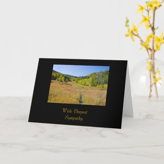 秋の道 カード (黄色い花)