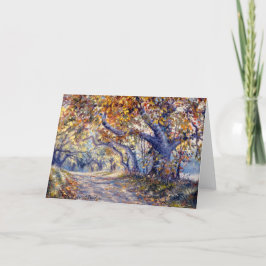 「秋の道」カー空白のド カード