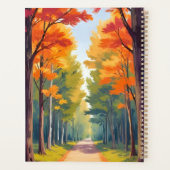 秋の道 紅葉 水彩風景 プランナー手帳 (裏面)