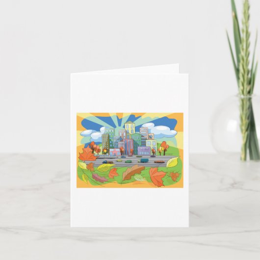 秋の都市 カード (正面)