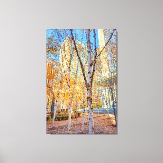秋の都市 キャンバスプリント (正面)