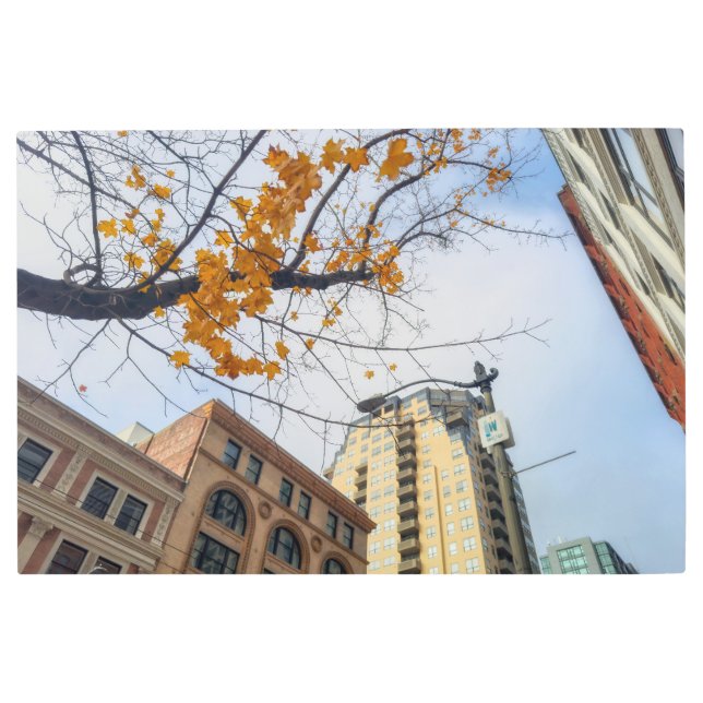 秋の都市 メタルプリント (正面)